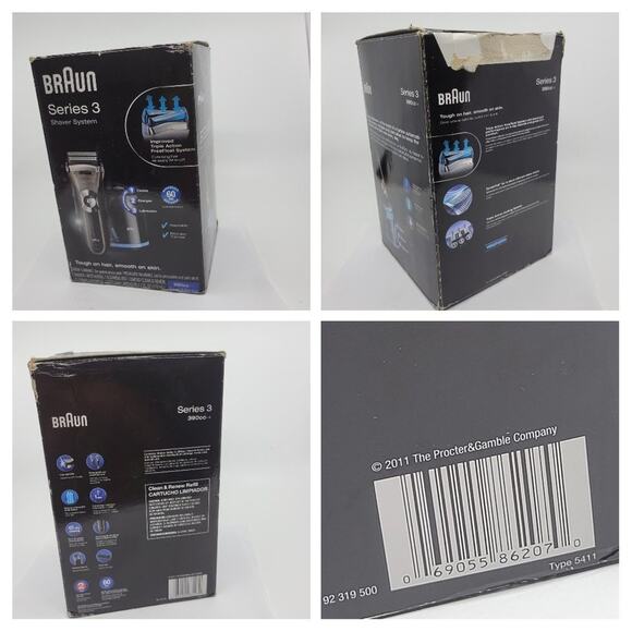 Braun Series 3 390cc-4 Cordless Rechargeable Mens Self-Cleaning Electric Shaver - Picture 14 of 15